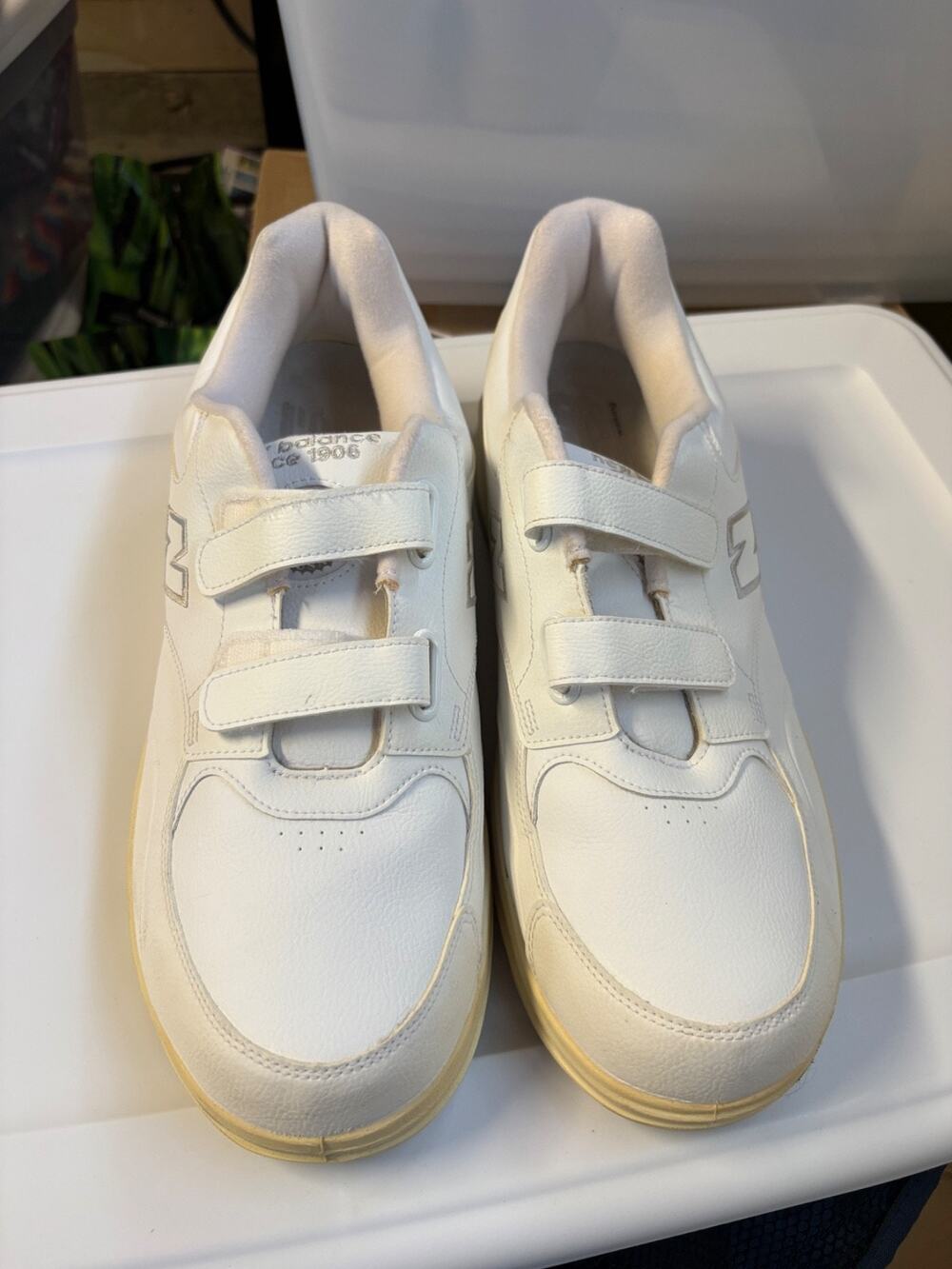 New Balance 812 Made in USA Men’s Size 16 2E Wide White Leather Walking Shoes MW